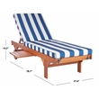 Safavieh Pacifica 3 Piece Wood Lounge Set in Natural / Royal Blue
