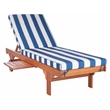 Safavieh Pacifica 3 Piece Wood Lounge Set in Natural / Royal Blue