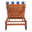 Safavieh Pacifica 3 Piece Wood Lounge Set in Natural / Royal Blue