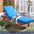 Safavieh Newport Wood Lounge Chair in Natural / Blue