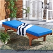 Safavieh Newport Wood Lounge Chair in Natural / Blue