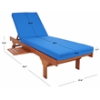 Safavieh Newport Wood Lounge Chair in Natural / Blue