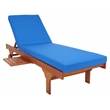 Safavieh Newport Wood Lounge Chair in Natural / Blue