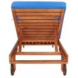 Safavieh Newport Wood Lounge Chair in Natural / Blue