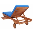 Safavieh Newport Wood Lounge Chair in Natural / Blue