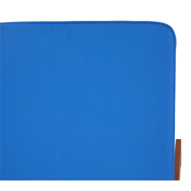 Safavieh Newport Wood Lounge Chair in Natural / Blue