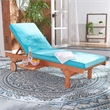Safavieh Newport Wood Lounge Chair in Natural / Aqua