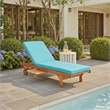 Safavieh Newport Wood Lounge Chair in Natural / Aqua