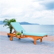 Safavieh Newport Wood Lounge Chair in Natural / Aqua
