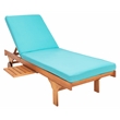 Safavieh Newport Wood Lounge Chair in Natural / Aqua