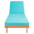 Safavieh Newport Wood Lounge Chair in Natural / Aqua