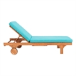 Safavieh Newport Wood Lounge Chair in Natural / Aqua
