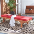 Safavieh Newport Wood Lounge Chair in Natural / Red