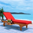 Safavieh Newport Wood Lounge Chair in Natural / Red