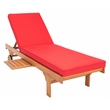 Safavieh Newport Wood Lounge Chair in Natural / Red