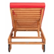Safavieh Newport Wood Lounge Chair in Natural / Red