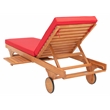 Safavieh Newport Wood Lounge Chair in Natural / Red