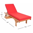 Safavieh Newport Wood Lounge Chair in Natural / Red