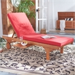 Safavieh Newport Wood Lounge Chair in Natural / Red