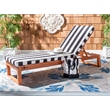 Safavieh Solano Wood and Fabric Sunlounger in Natural / Black