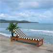 Safavieh Solano Wood and Fabric Sunlounger in Natural / Black