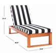 Safavieh Solano Wood and Fabric Sunlounger in Natural / Black