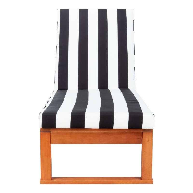 Safavieh Solano Wood and Fabric Sunlounger in Natural / Black