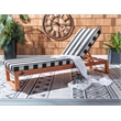 Safavieh Solano Wood and Fabric Sunlounger in Natural / Navy
