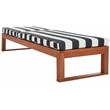 Safavieh Solano Wood and Fabric Sunlounger in Natural / Navy