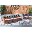 Safavieh Solano Wood and Fabric Sunlounger in Natural / Navy