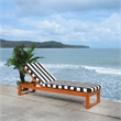 Safavieh Solano Wood and Fabric Sunlounger in Natural / Navy