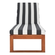 Safavieh Solano Wood and Fabric Sunlounger in Natural / Navy