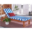 Safavieh Solano Wood and Fabric Sunlounger in Natural / Royal Blue