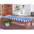 Safavieh Solano Wood and Fabric Sunlounger in Natural / Royal Blue