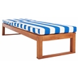 Safavieh Solano Wood and Fabric Sunlounger in Natural / Royal Blue