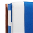 Safavieh Solano Wood and Fabric Sunlounger in Natural / Royal Blue