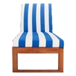 Safavieh Solano Wood and Fabric Sunlounger in Natural / Royal Blue