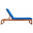 Safavieh Solano Wood and Fabric Sunlounger in Natural / Royal Blue