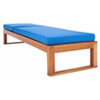 Safavieh Solano Wood and Fabric Sunlounger in Natural / Royal Blue