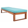 Safavieh Solano Wood and Fabric Sunlounger in Natural / Aqua