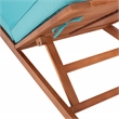 Safavieh Solano Wood and Fabric Sunlounger in Natural / Aqua