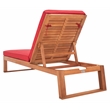 Safavieh Solano Wood and Fabric Sunlounger in Natural / Red