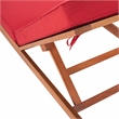 Safavieh Solano Wood and Fabric Sunlounger in Natural / Red