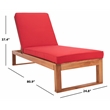 Safavieh Solano Wood and Fabric Sunlounger in Natural / Red