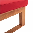 Safavieh Solano Wood and Fabric Sunlounger in Natural / Red