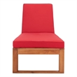 Safavieh Solano Wood and Fabric Sunlounger in Natural / Red