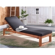 Safavieh Solano Wood and Fabric Sunlounger in Natural / Black