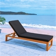 Safavieh Solano Wood and Fabric Sunlounger in Natural / Black