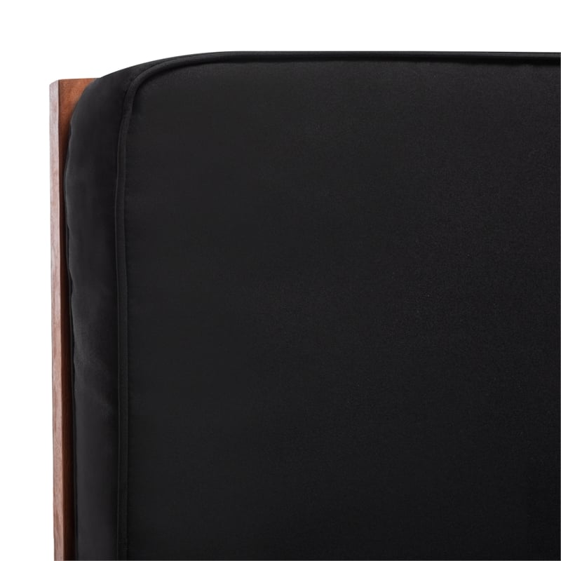 Safavieh Solano Wood and Fabric Sunlounger in Natural / Black