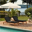 Safavieh Solano Wood and Fabric Sunlounger in Natural / Black